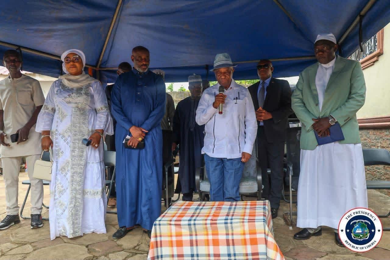 President Joseph N. Boakai paying tribute in Johnsonville