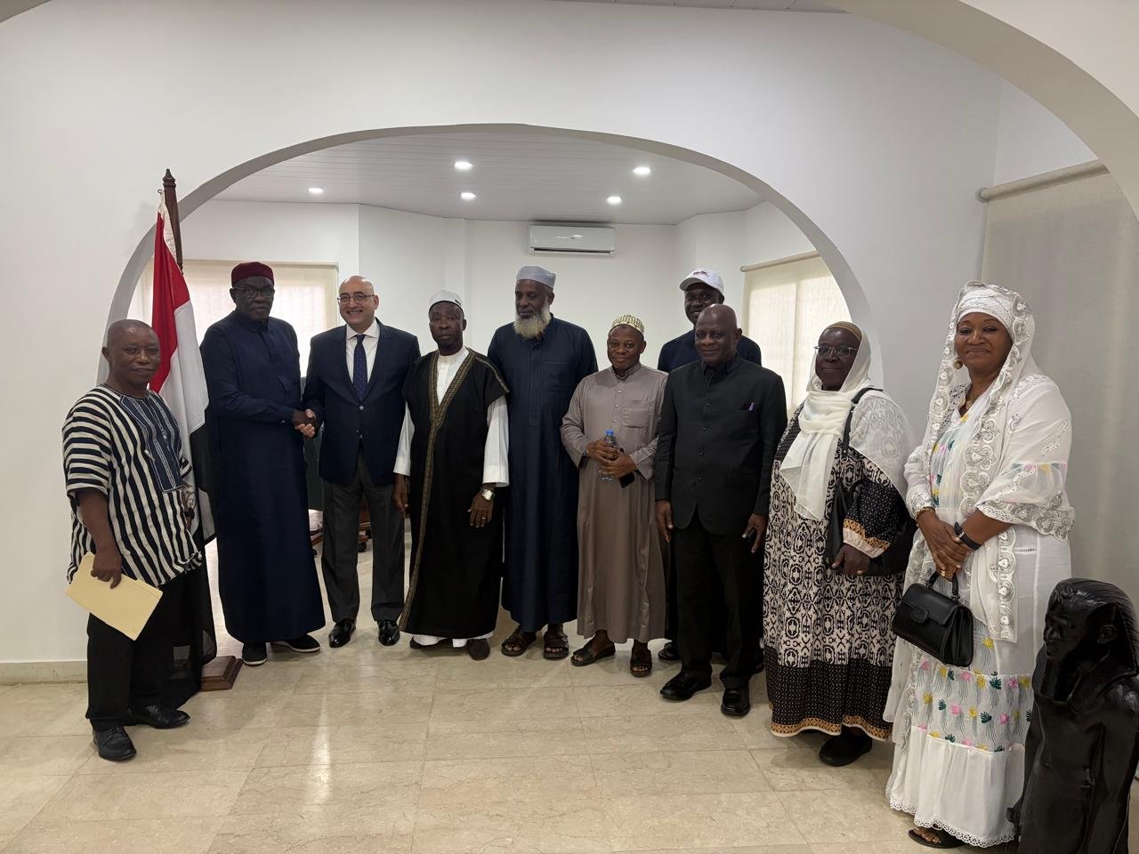Ambassador Ahmed Abdelazeem Zeinhom Abdelshakour Farghaly receiving NMCL delegation